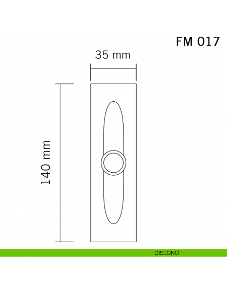 Maniglia in ferro per finestra cremonese FM 017 Il Forgiato disegno