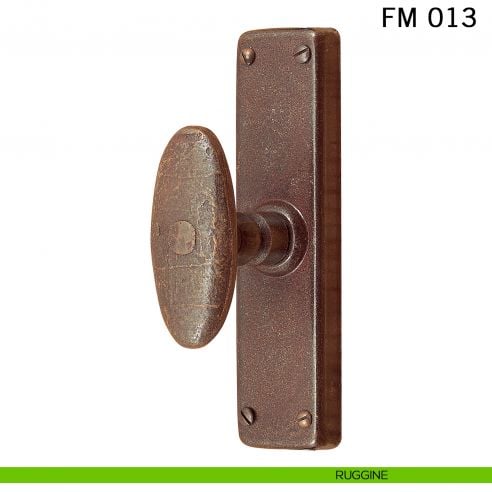 Maniglia in ferro per finestra cremonese FM 013 Il Forgiato ruggine