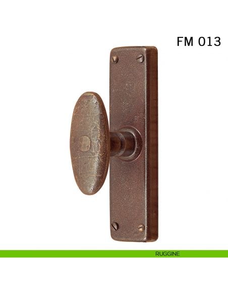 Maniglia in ferro per finestra cremonese FM 013 Il Forgiato ruggine