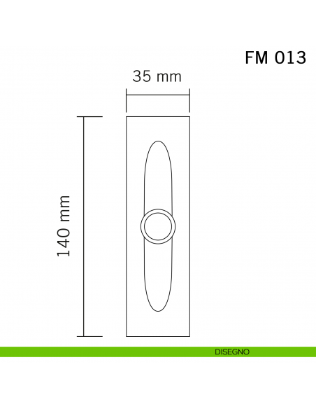 Maniglia in ferro per finestra cremonese FM 013 Il Forgiato disegno