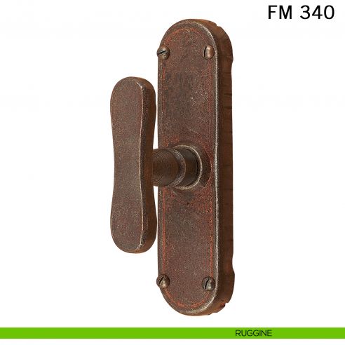 Maniglia in ferro per finestra cremonese FM 340 Il Forgiato ruggine