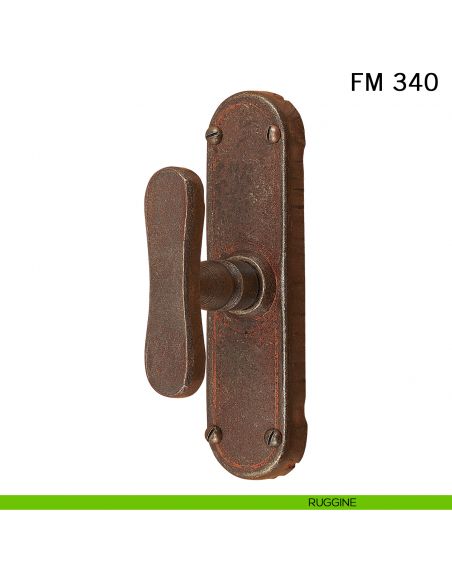 Maniglia in ferro per finestra cremonese FM 340 Il Forgiato ruggine