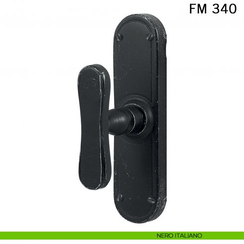 Maniglia in ferro per finestra cremonese FM 340 Il Forgiato nero italiano