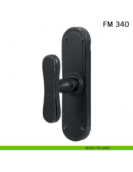 Maniglia in ferro per finestra cremonese FM 340 Il Forgiato nero italiano