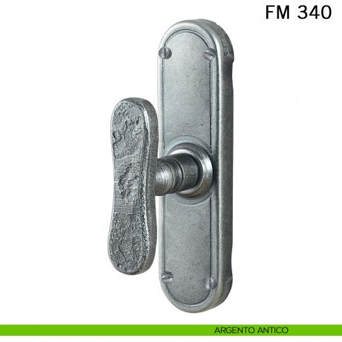 Maniglia in ferro per finestra cremonese FM 340 Il Forgiato argento antico