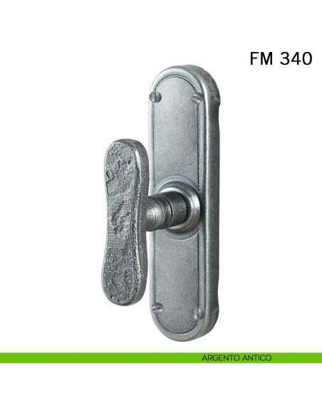 Maniglia in ferro per finestra cremonese FM 340 Il Forgiato argento antico
