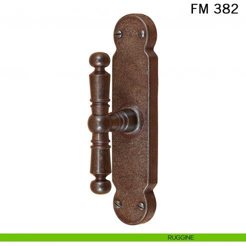 Maniglia in ferro per finestra cremonese FM 382 Il Forgiato ruggine
