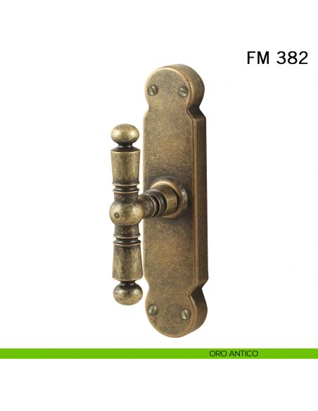 Maniglia in ferro per finestra cremonese FM 382 Il Forgiato oro antico