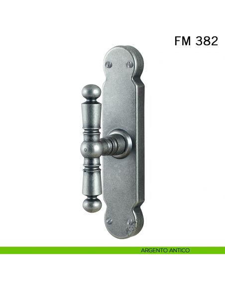 Maniglia in ferro per finestra cremonese FM 382 Il Forgiato argento antico