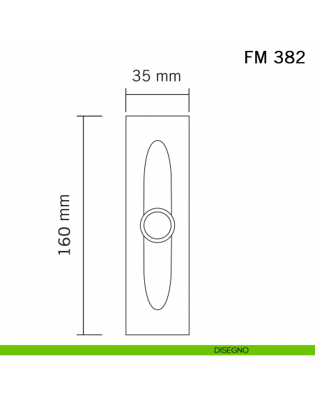 Maniglia in ferro per finestra cremonese FM 382 Il Forgiato disegno