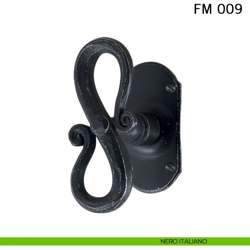 Maniglia in ferro per finestra martellina FM 009 Il Forgiato nero italiano