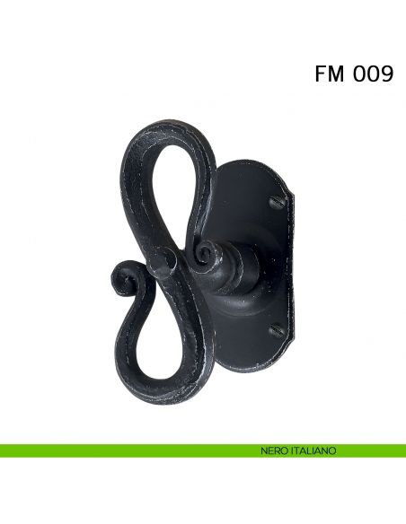 Maniglia in ferro per finestra martellina FM 009 Il Forgiato nero italiano