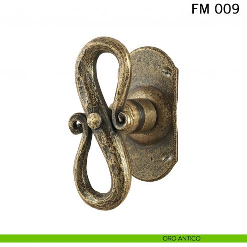 Maniglia in ferro per finestra martellina FM 009 Il Forgiato oro antico