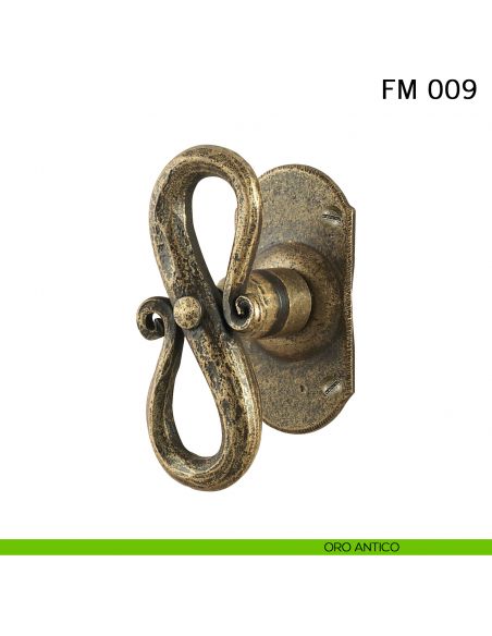 Maniglia in ferro per finestra martellina FM 009 Il Forgiato oro antico