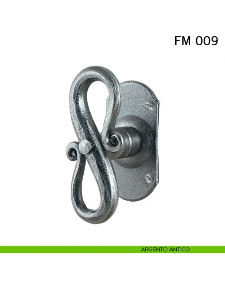 Maniglia in ferro per finestra martellina FM 009 Il Forgiato argento antico