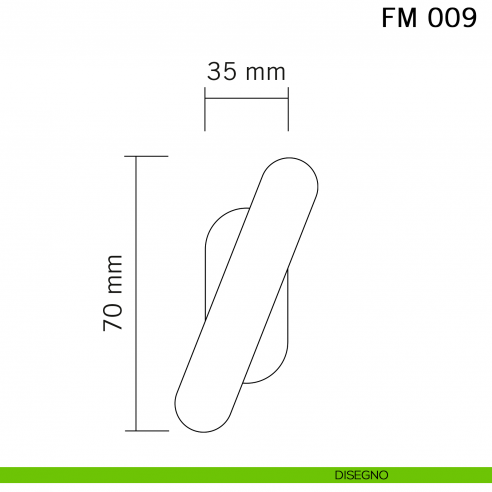 Maniglia in ferro per finestra martellina FM 009 Il Forgiato disegno