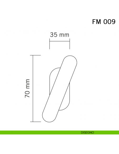 Maniglia in ferro per finestra martellina FM 009 Il Forgiato disegno