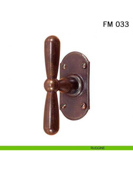 Maniglia in ferro per finestra martellina FM 033 Il Forgiato ruggine