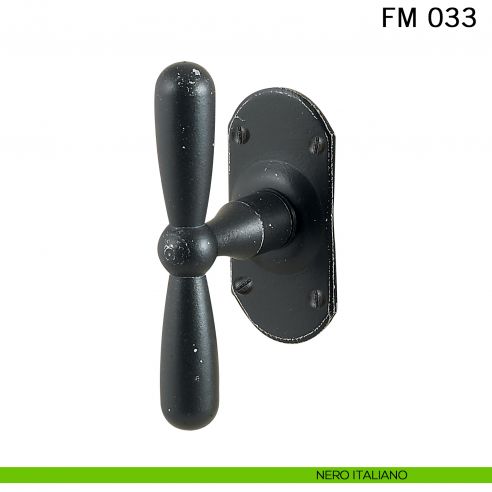 Maniglia in ferro per finestra martellina FM 033 Il Forgiato nero italiano