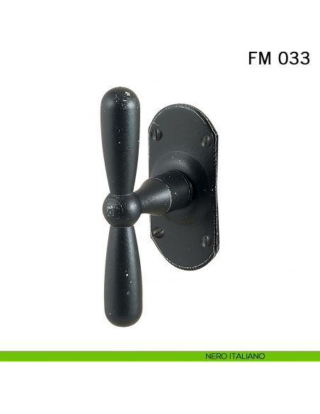 Maniglia in ferro per finestra martellina FM 033 Il Forgiato nero italiano