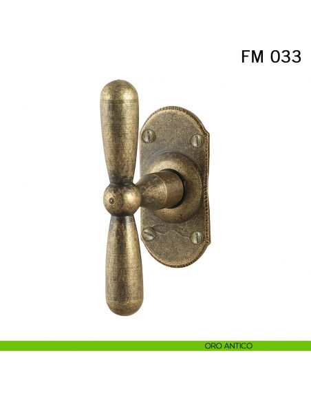 Maniglia in ferro per finestra martellina FM 033 Il Forgiato oro antico