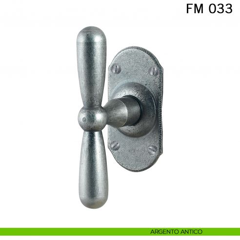 Maniglia in ferro per finestra martellina FM 033 Il Forgiato argento antico