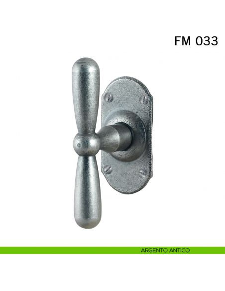 Maniglia in ferro per finestra martellina FM 033 Il Forgiato argento antico