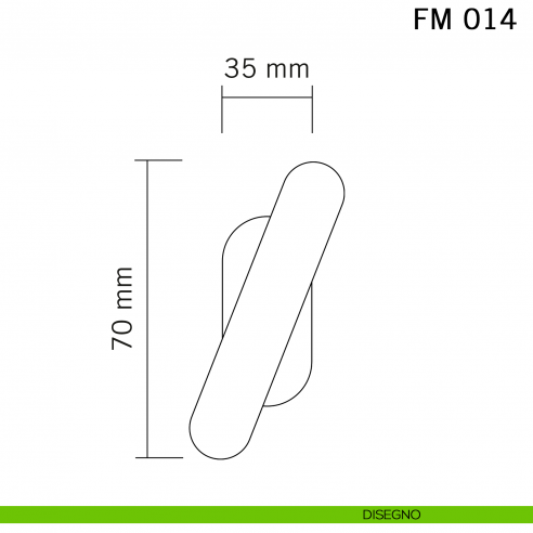 Maniglia in ferro per finestra martellina FM 014 Il Forgiato disegno