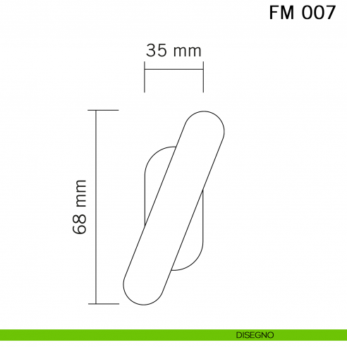 Maniglia in ferro per finestra martellina FM 007 Il Forgiato disegno