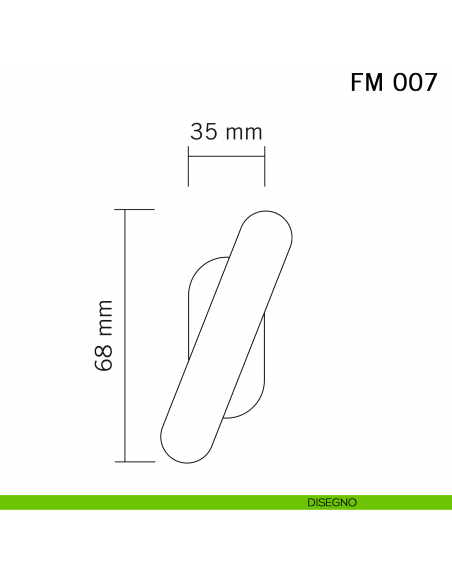 Maniglia in ferro per finestra martellina FM 007 Il Forgiato disegno
