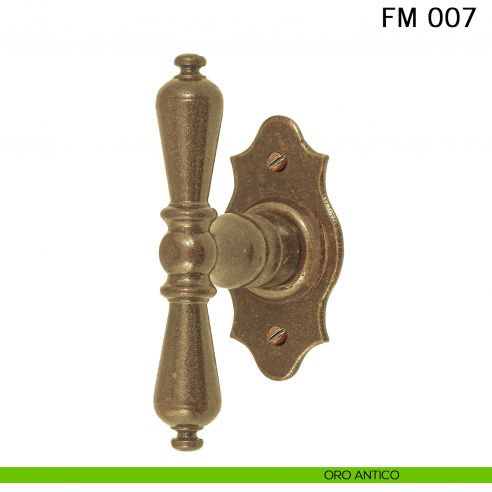 Maniglia in ferro per finestra martellina FM 007 Il Forgiato oro antico