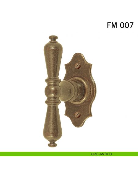 Maniglia in ferro per finestra martellina FM 007 Il Forgiato oro antico