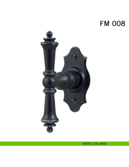 Maniglia in ferro per finestra martellina FM 008 Il Forgiato nero italiano