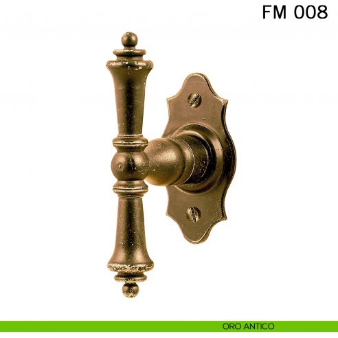 Maniglia in ferro per finestra martellina FM 008 Il Forgiato oro antico