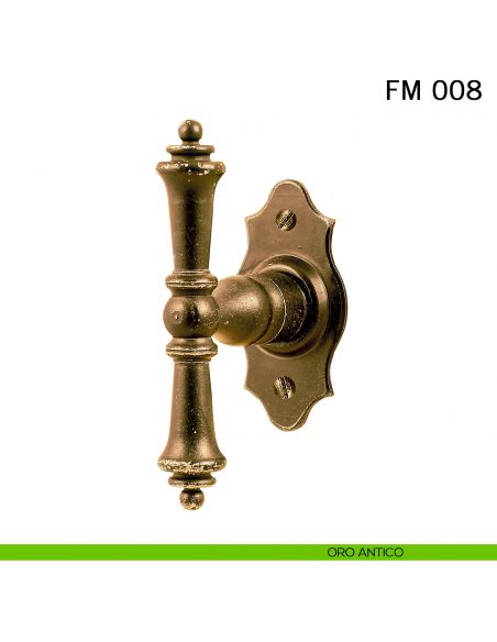 Maniglia in ferro per finestra martellina FM 008 Il Forgiato oro antico