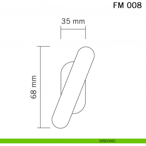 Maniglia in ferro per finestra martellina FM 008 Il Forgiato disegno
