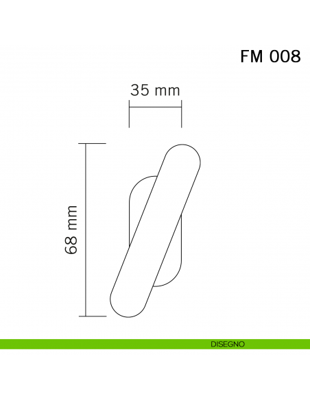Maniglia in ferro per finestra martellina FM 008 Il Forgiato disegno