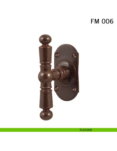 Maniglia in ferro per finestra martellina FM 006 Il Forgiato ruggine