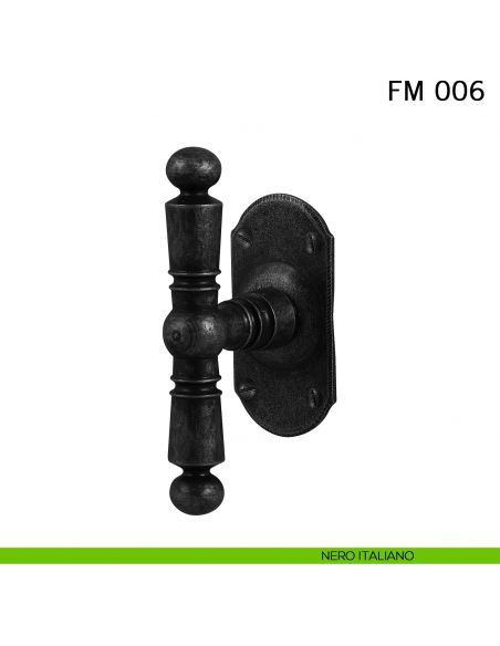 Maniglia in ferro per finestra martellina FM 006 Il Forgiato nero italiano