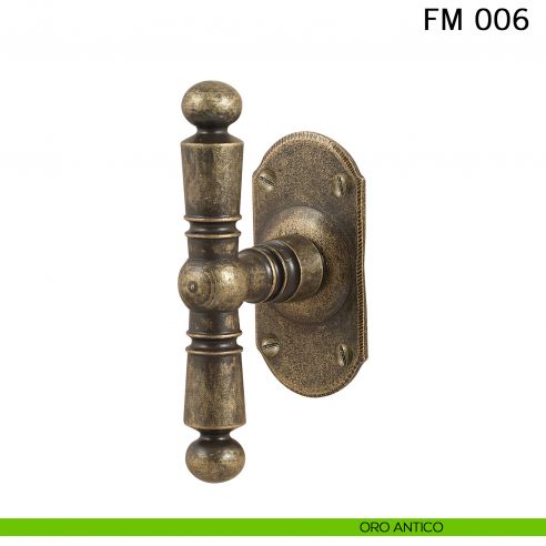 Maniglia in ferro per finestra martellina FM 006 Il Forgiato oro antico