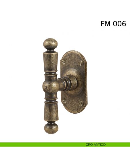 Maniglia in ferro per finestra martellina FM 006 Il Forgiato oro antico
