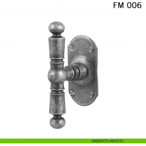 Maniglia in ferro per finestra martellina FM 006 Il Forgiato argento antico