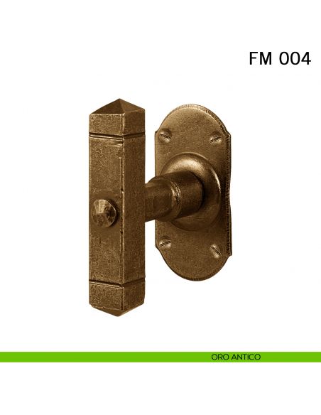 Maniglia in ferro per finestra martellina FM 004 Il Forgiato oro antico