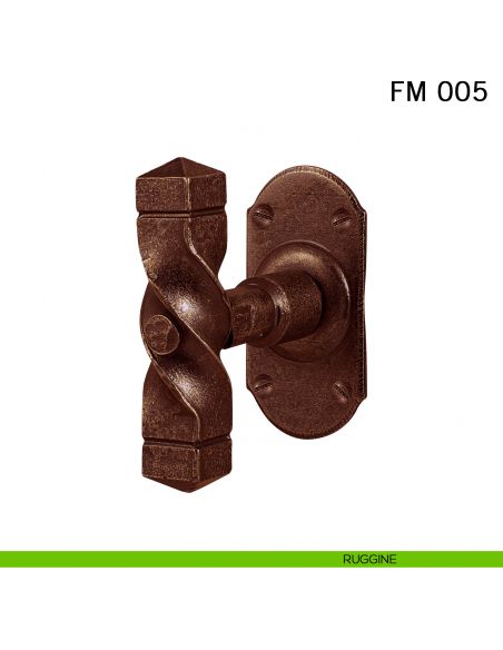 Maniglia in ferro per finestra martellina FM 005 Il Forgiato ruggine