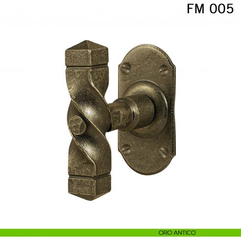 Maniglia in ferro per finestra martellina FM 005 Il Forgiato oro antico