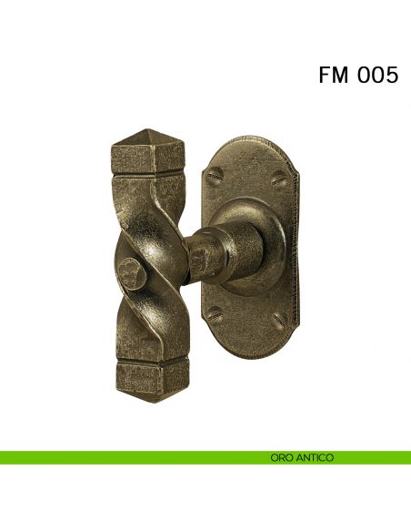 Maniglia in ferro per finestra martellina FM 005 Il Forgiato oro antico
