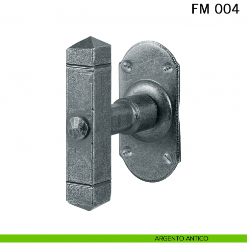 Maniglia in ferro per finestra martellina FM 004 Il Forgiato argento antico