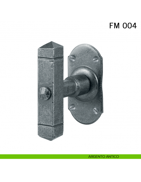 Maniglia in ferro per finestra martellina FM 004 Il Forgiato argento antico