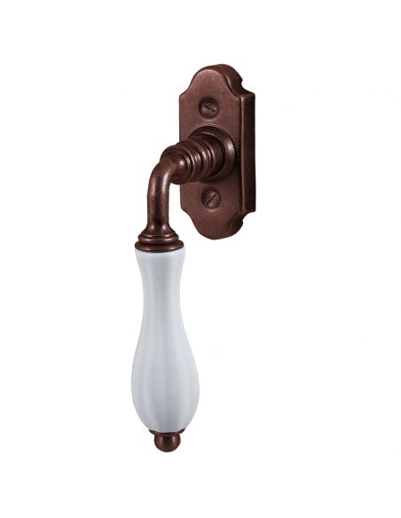 Maniglia porcellana e ferro per finestra martellina DK FM 383 Il Forgiato