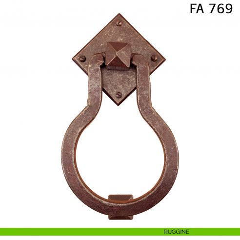 Battente in ferro per porta Pera FA 769.08 Il Forgiato misura 70x120 mm ruggine